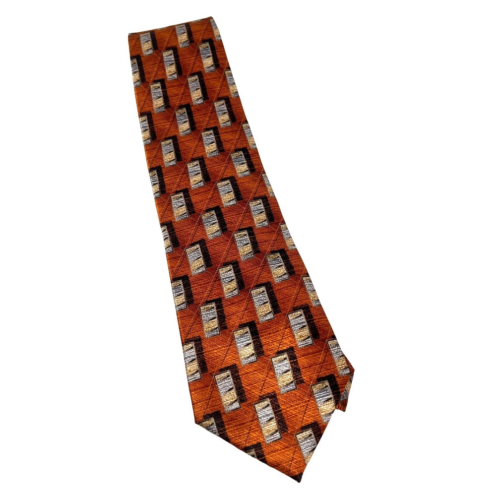 Stanley Blacker 100%‎ Silk Men's Tie Lightweight Geometric Design